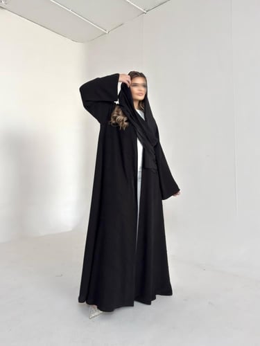 عباية كريب اسود قصة كلوش