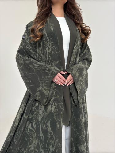 عباية حرير جاكار تركي زيتي قصة نص كلوش