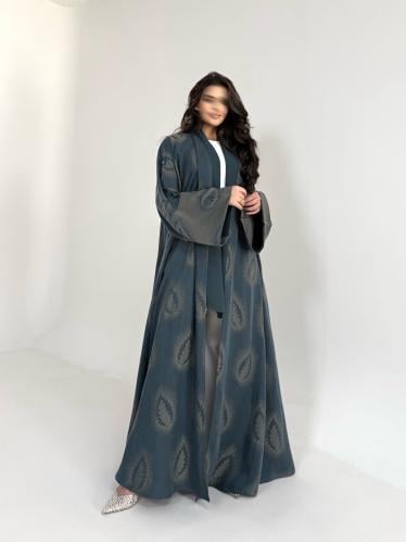 عباية جاكار تركي مقصب فيروزي