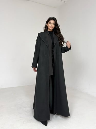 عباية جوخ رمادي غامق