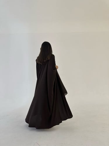 عباية كريب بني غامق قصة نص بشت