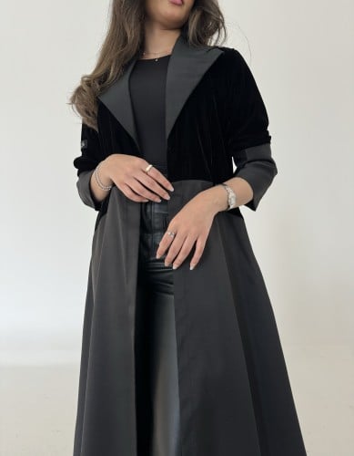 عباية مخمل مع تفتة قصة كلوش