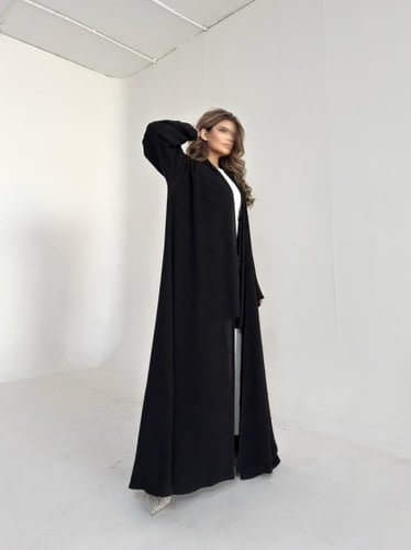 عباية كريب اسود قصة كلوش