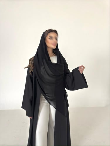 عباية كريب اسود قصة كلوش