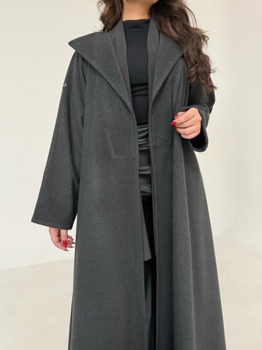 عباية جوخ رمادي غامق