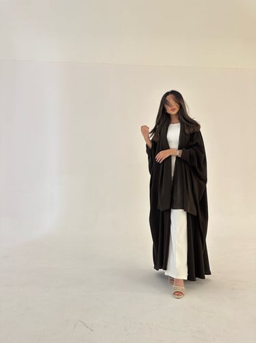 عباية كريب بني غامق قصة نص بشت