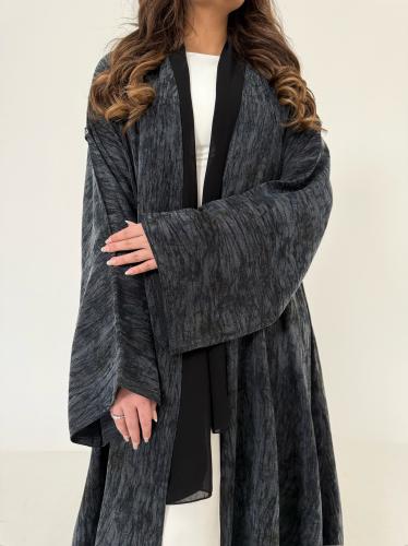 عباية حرير جاكار تركي دبل فيس