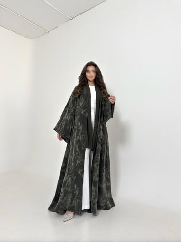 عباية حرير جاكار تركي زيتي قصة نص كلوش