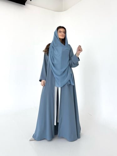 عباية كريب خفيف سماوي