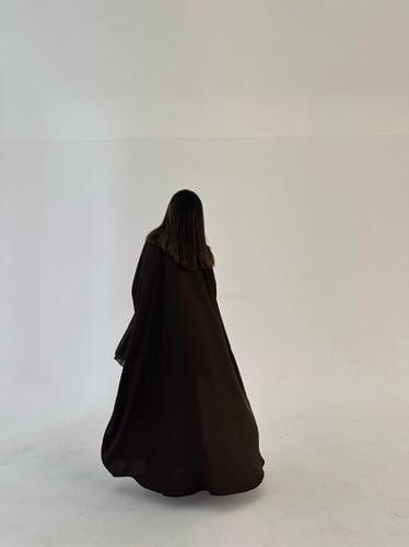 عباية كريب بني غامق قصة نص بشت