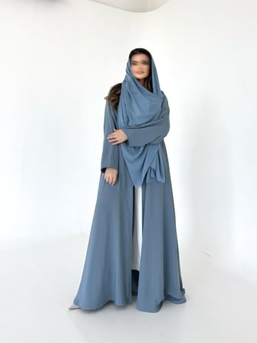 عباية كريب خفيف سماوي