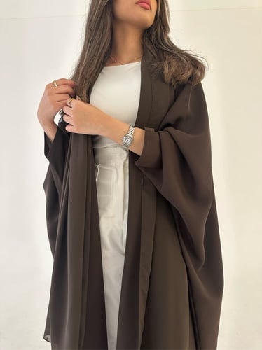 عباية كريب بني غامق قصة نص بشت