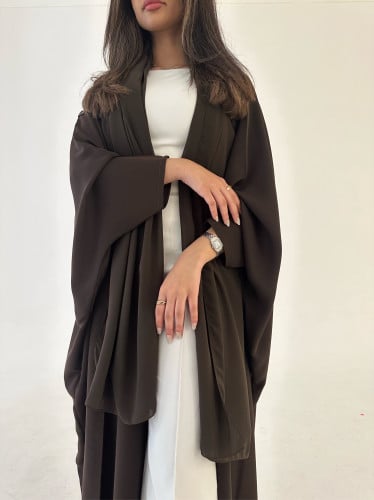 عباية كريب بني غامق قصة نص بشت