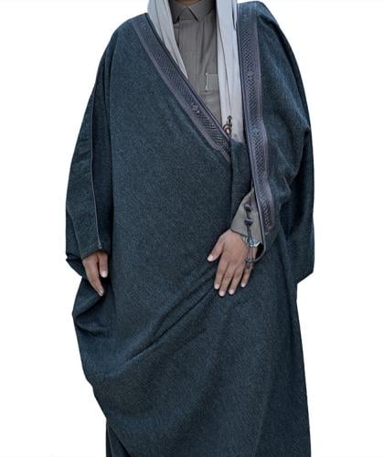 بشت شتوي وبر طبيعي هندي رمادي غامق