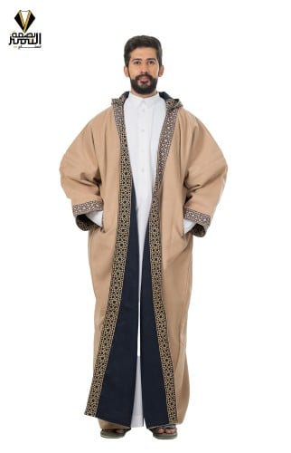 فروة رجالي كشميري وجهين بتطريز اسلامي