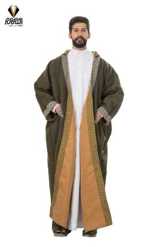 فروة رجالي كشميري وجهين بتطريز اسلامي