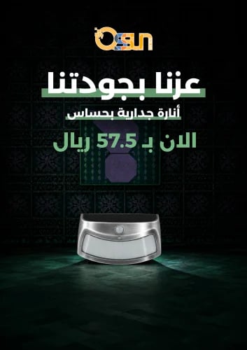 إنارة جدارية فضي مع حساس INFINITY SOLAR-DS1818-SLV