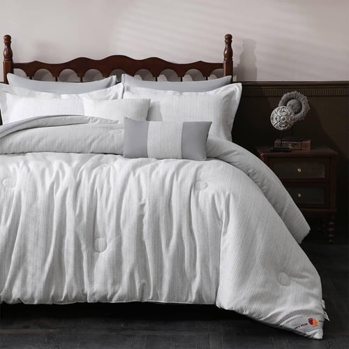 طقم لحاف 8 قطع جاكار كينج قطن فاخر