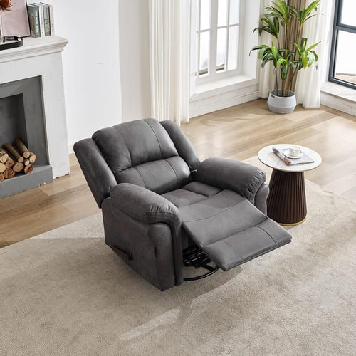 كرسي إسترخاء هزاز دوار 6021 يدوي رصاصي غامق