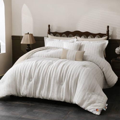 طقم لحاف 8 قطع جاكار كينج قطن فاخر