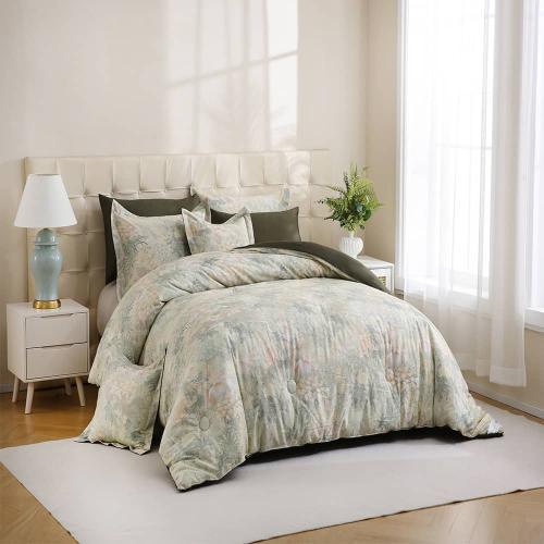 طقم لحاف 8 قطع قطن 100% نفرين مشجر