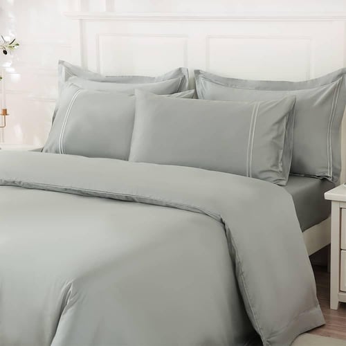 طقم بيت لحاف 6 قطع 5 نجوم بدون حشوة نفرين مطرز