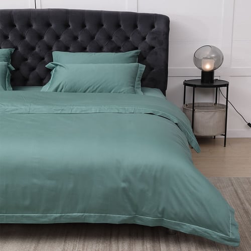 طقم لحاف 7 قطع نفرين فندقي فاخر اخضر غامق