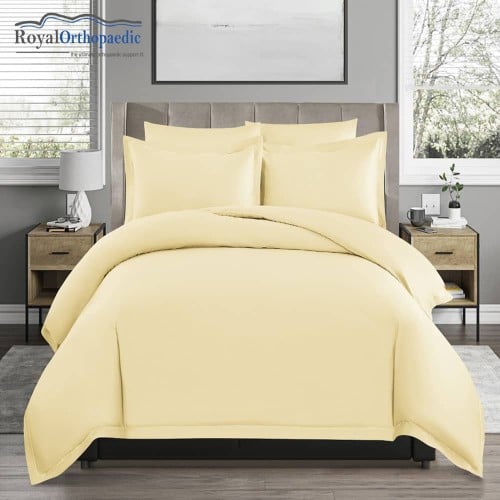 طقم لحاف رويال نابولي 7 قطع نفرين فندقي فاخر أصفر