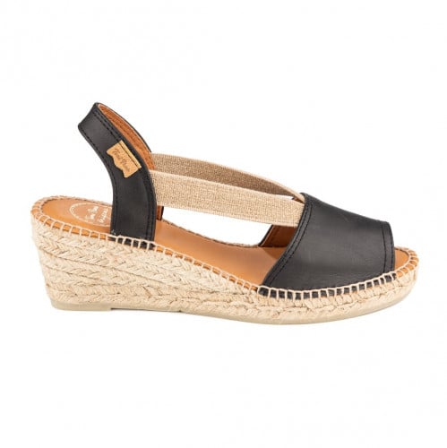 توني بونس صندل ويدج اسود مطاط جانبي - TEIDE-P