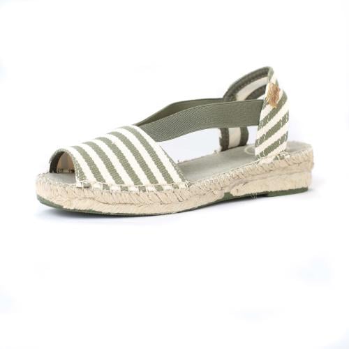 توني بونس صندل صيفي بلون زيتي وابيض - ESTEL-DD