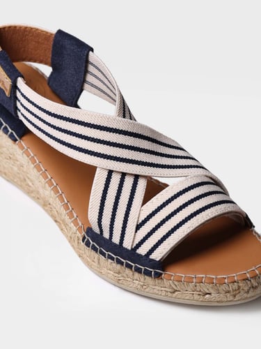 TINA- صندل صيفي مخطط بالكحلي