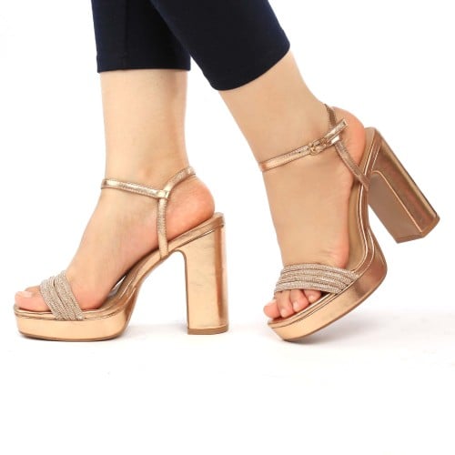 صندل روز قولد بكعب عريض