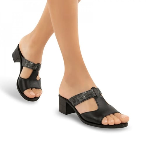 حذاء اسود بكعب سميك - MUYA