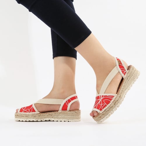 ESTEL-TA - صندل أحمر بخطوط مموجة