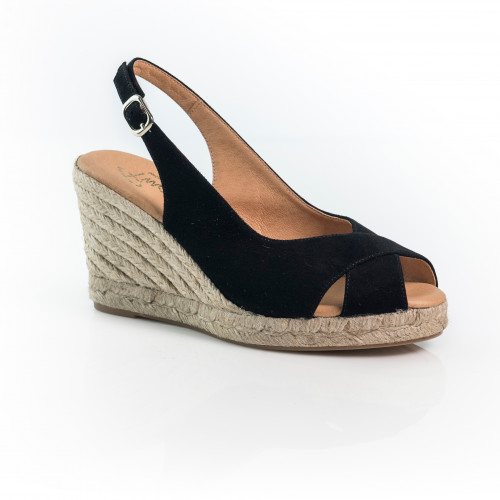 صندل بيناز أسود مرتفع مخمل