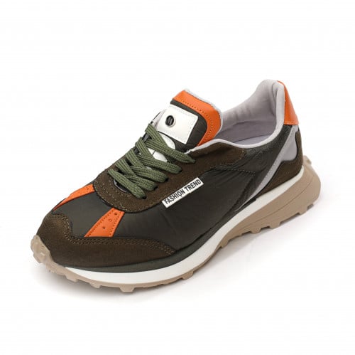 حذاء رياضي زيتي وبرتقالي - OTTIMO