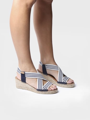 TINA- صندل صيفي مخطط بالكحلي