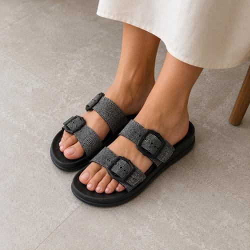 Fantasy comfortable black flat sandals - Fantasy