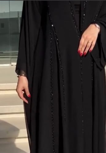 عبايه دبل شيفون +شك يدوي