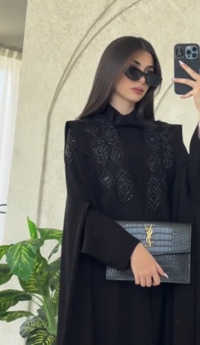 عباية شك قماش كريب فاخر