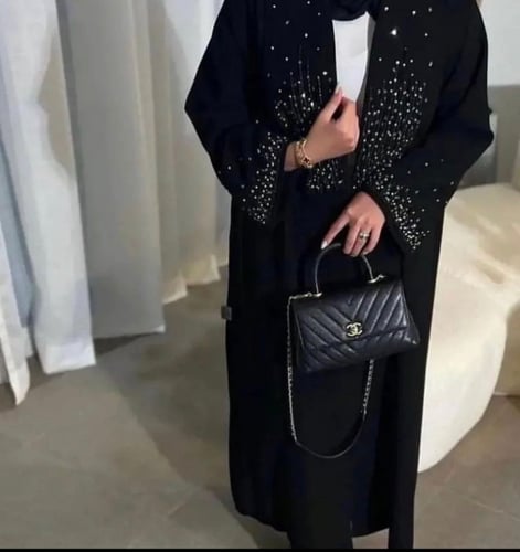 عبايه قماش كوري + شك خرز يدوي