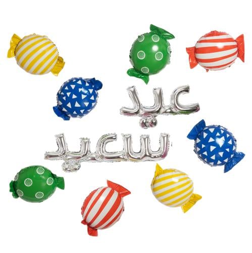 عيد سعيد فضي مع الحلويات