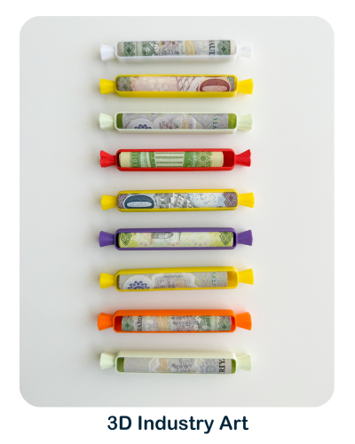 حامل ريال ورقي بشكل حلوة | ١٠ قطع بألوان مختلفة