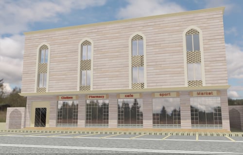 تصميم مخططات واستخراج رخصة انشاء دورين وملحق تجاري