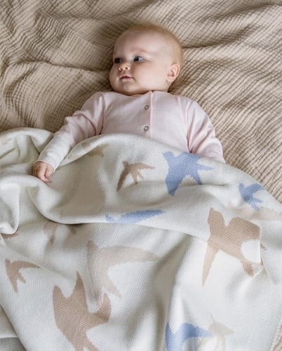 Birds Blanket (80x120 cm) Creamy