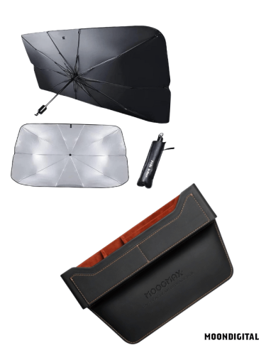 بكج مظلة للسيارة + منظم فجوة السيارة