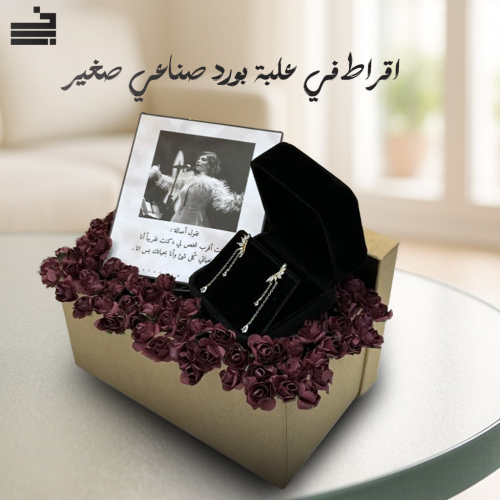 اقراط في علبة بورد صناعي صغير