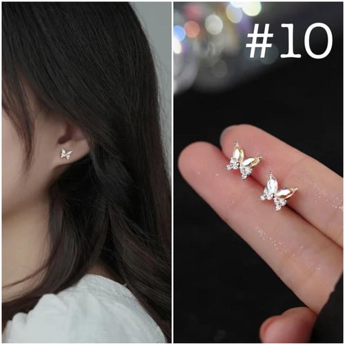 اقراط مع بوكس ورد صناعي