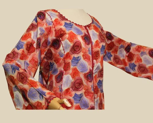 جلابية قطن تطريز يدوي قيطان