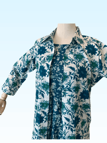 جلابية قطن مطرز قطعتين